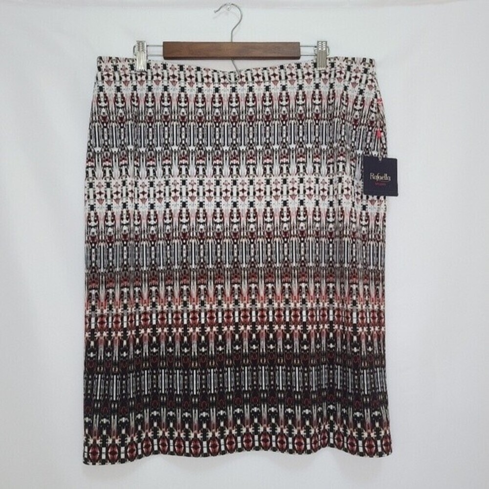 Rafaella Womens NWT Tribal Gradient Texture Printed Skirt Size XL - Picture 2 of 10